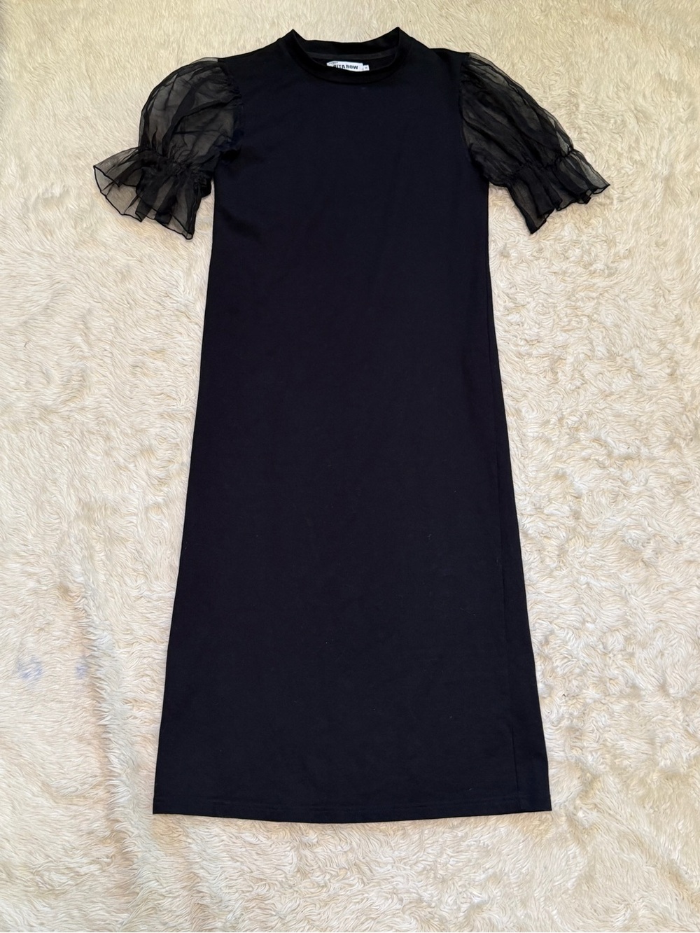 Rita Row Giula Black Puff Sleeve Dress - Size Small - Picture 3 of 6